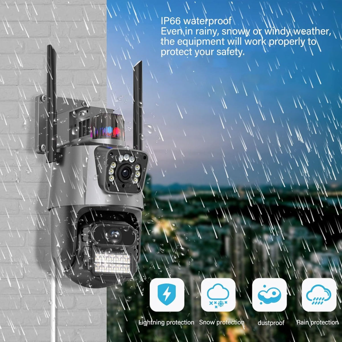 Telecamera di Sicurezza Wireless Esterna 8MP PTZ con Visione Notturna a Colori e Audio Bidirezionale