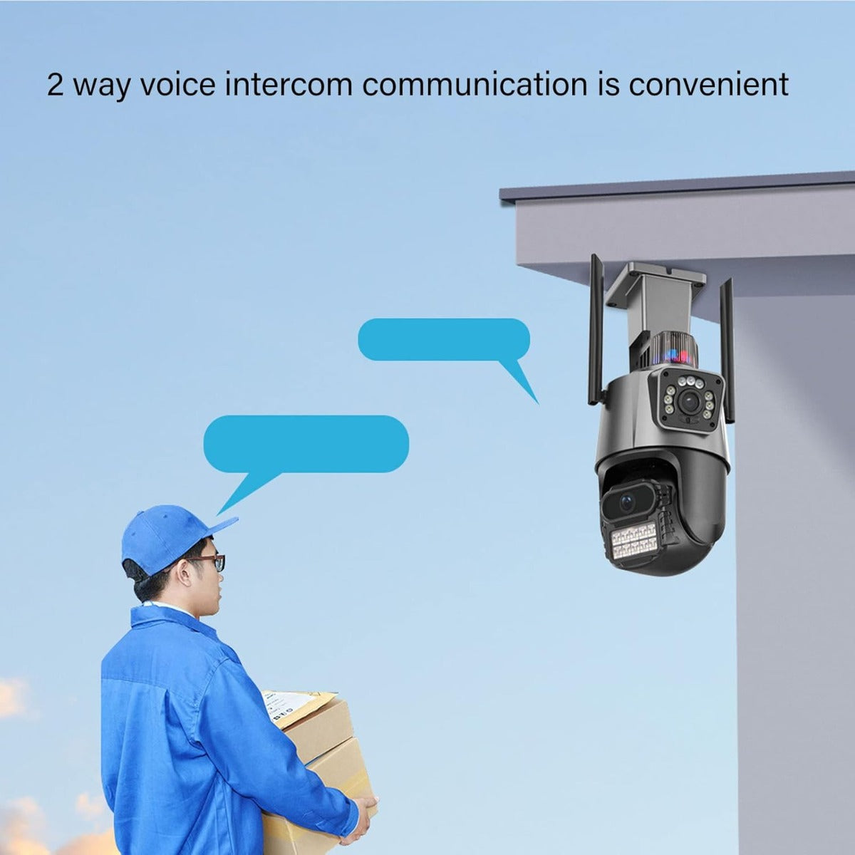 Telecamera di Sicurezza Wireless Esterna 8MP PTZ con Visione Notturna a Colori e Audio Bidirezionale