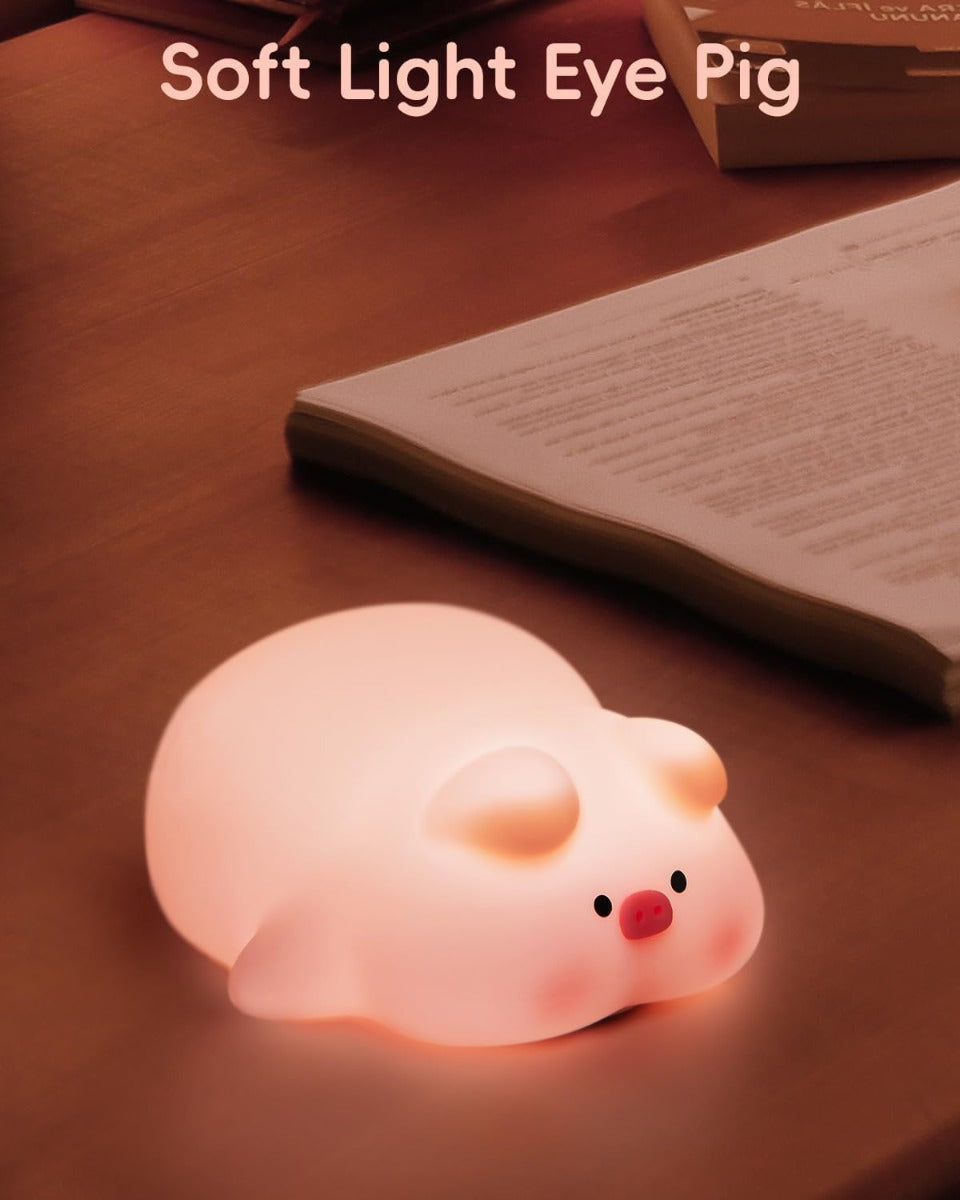 Lampada Notturna a Forma di Maialino – Luce LED Ricaricabile e Dimmerabile
