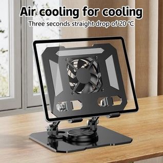 Supporto Pieghevole per Tablet e Notebook con Rotazione a 360° – Compatibile con Dispositivi da 4 a 12,9 Pollici, Design in Lega di Alluminio